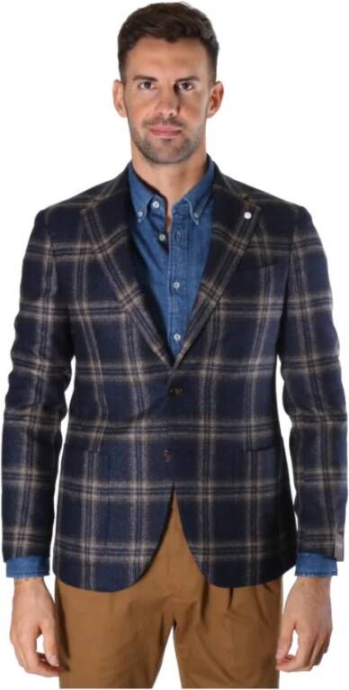 Luigi Bianchi Mantova Sartoria jacket paintings Blauw Heren