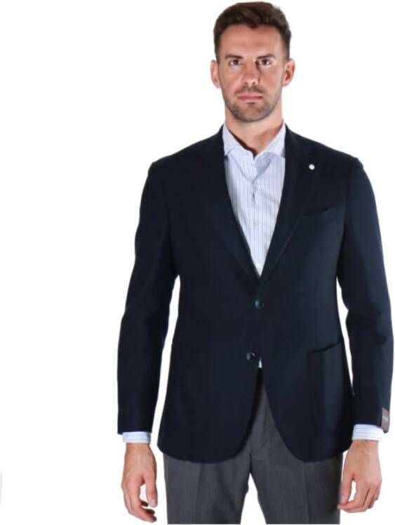 Luigi Bianchi Mantova Sartoria pure jas Blauw Heren