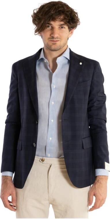 Luigi Bianchi Mantova Sartoria raamjas Blauw Heren