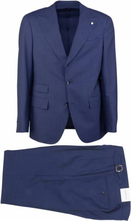 Luigi Bianchi tova Single Breasted Suits Blauw