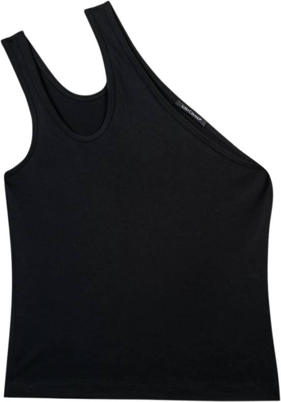 LUISA CERANO Asymmetrische Cut-out Top Zwart Black Dames