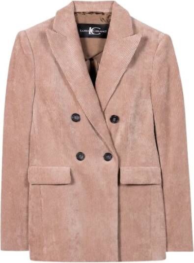 LUISA CERANO Corduroy Double-Breasted Blazer voor Dames Pink Dames