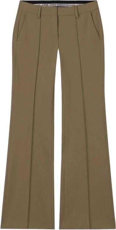 LUISA CERANO Comfortabele Bootcut Broek met Technowool Green Dames