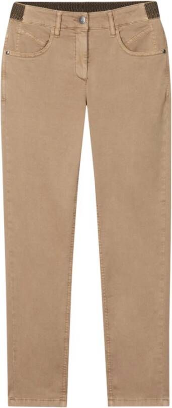 LUISA CERANO Comfortabele High-Stretch Skinny Denim Beige Dames