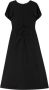 LUISA CERANO Elegante Crepe Midi Jurk met Gedrapeerde Mouwen en Ruches Black Dames - Thumbnail 1