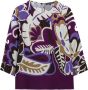 LUISA CERANO Exclusieve Bloemenprint Blouse Purple Dames - Thumbnail 1
