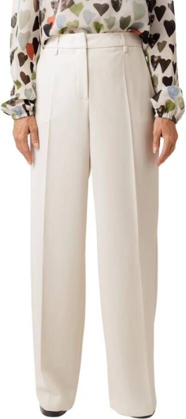 LUISA CERANO Hoge Taille Wijde Pijpen Broek White Dames