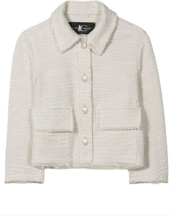 LUISA CERANO jasje tweed look Beige Dames
