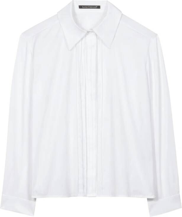 LUISA CERANO Katoen-Stretch Blouse voor de Moderne Vrouw White Dames