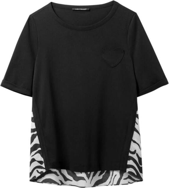 LUISA CERANO Korte Mouw T-Shirt Elegant en Comfortabel Zwart Dames