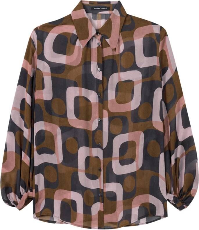 LUISA CERANO Blouse met Grafische Print Pink Dames
