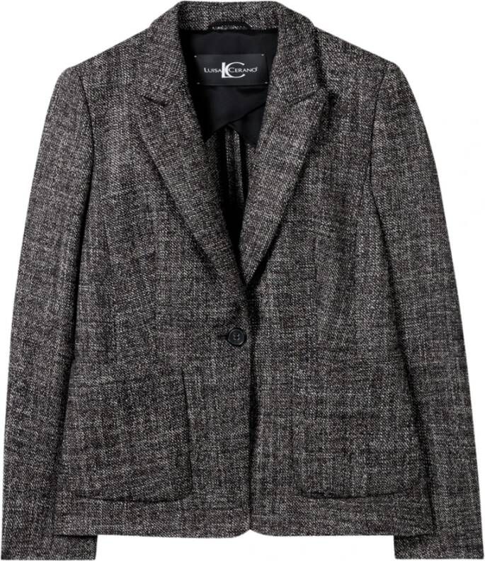 LUISA CERANO Multi Color Tweed Blazer Grijs Dames