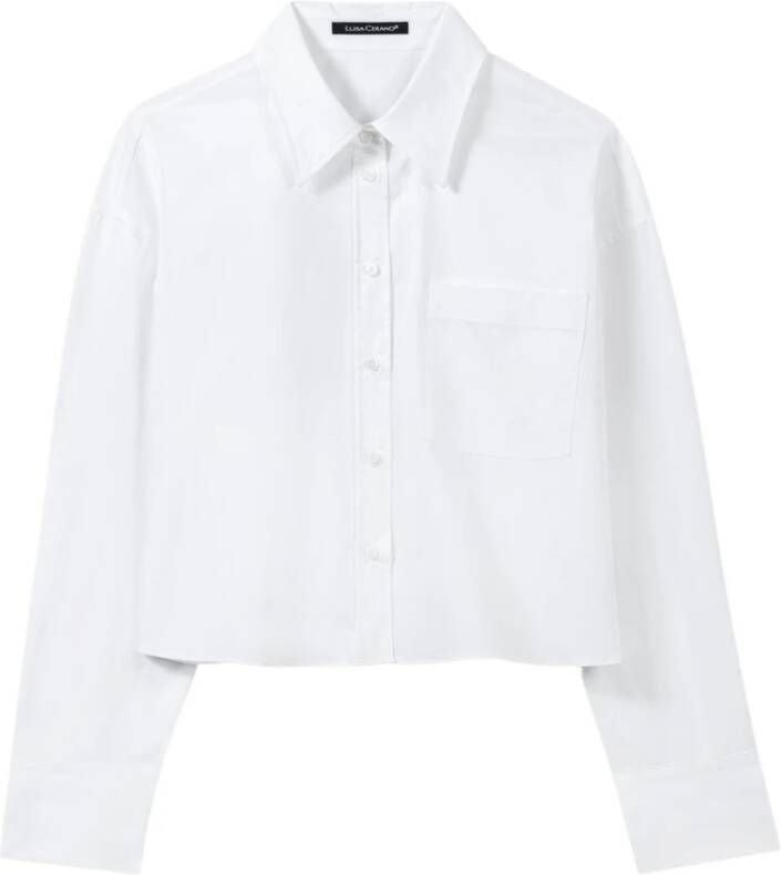 LUISA CERANO Oversized Cropped Design Blouse White Dames
