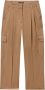LUISA CERANO Satijnen Cargo Cropped Broek Beige Dames - Thumbnail 1