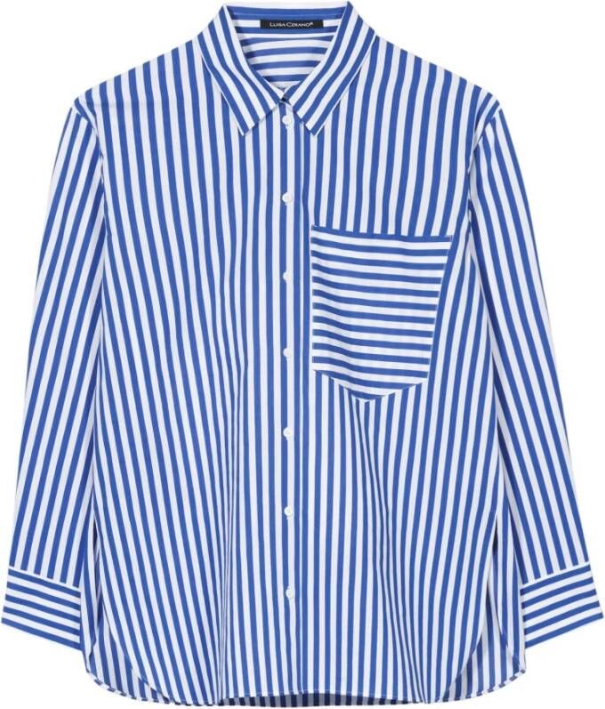LUISA CERANO Casual Gestreept Overhemd Blauw Dames
