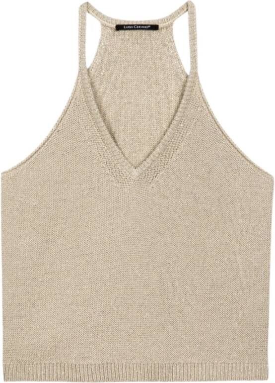 LUISA CERANO Sleeveless Tops Beige Dames