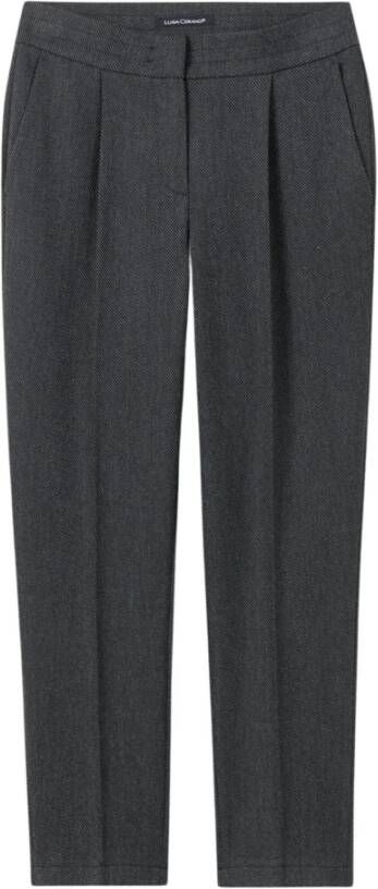 LUISA CERANO Gestreepte Gabardine Broek Gray Dames