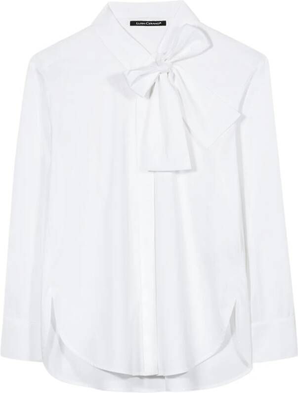 LUISA CERANO Stretch Gabardine Overhemdblouse White Dames