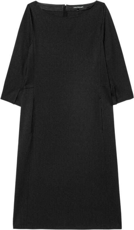 LUISA CERANO Techno-Jersey Jurk met Ritsdetail Zwart Dames