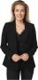 LUISA CERANO Zwarte Blazer met Uniek Afgerond Model Zwart Dames - Thumbnail 1