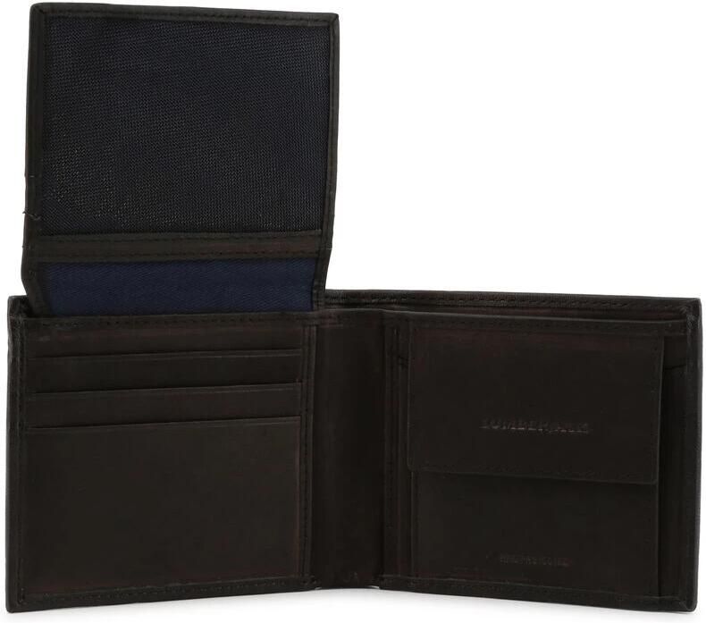 Lumberjack Leren Portemonnee met Muntvakje Black Heren