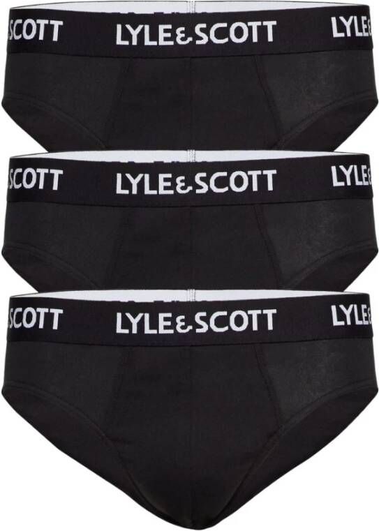 Lyle & Scott 3-Pack Owen Stretch Katoenen Slipjes Black Heren