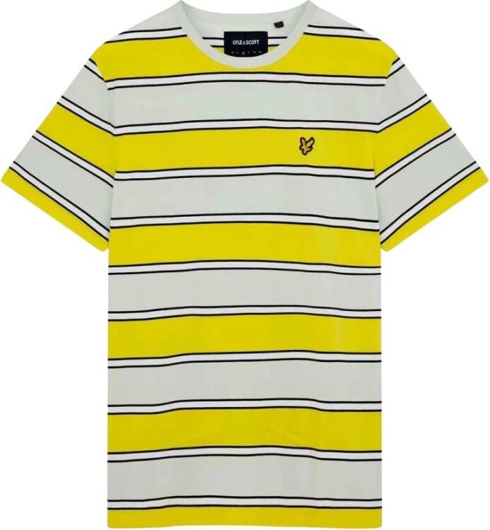 Lyle & Scott Breed streep T-shirt Yellow Heren