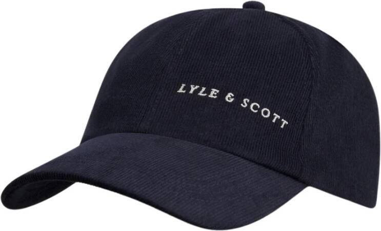 Lyle & Scott Cap- L&S Cord Baseball Cap Blauw Heren