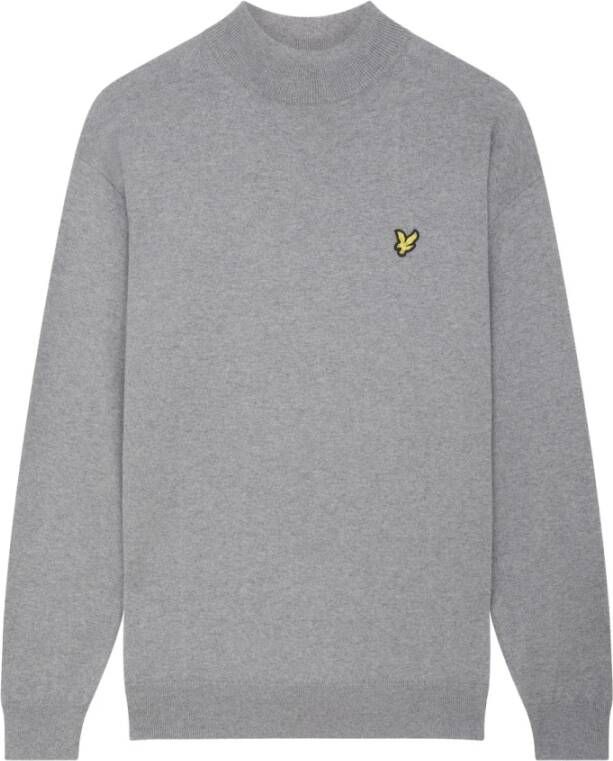 Lyle & Scott Grijze Geblokte Gebreide Trui Gray Heren