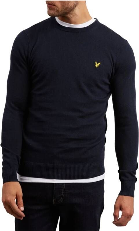 Lyle & Scott Crew Jumper Merino Kn400Vc-Z271 Blauw Heren