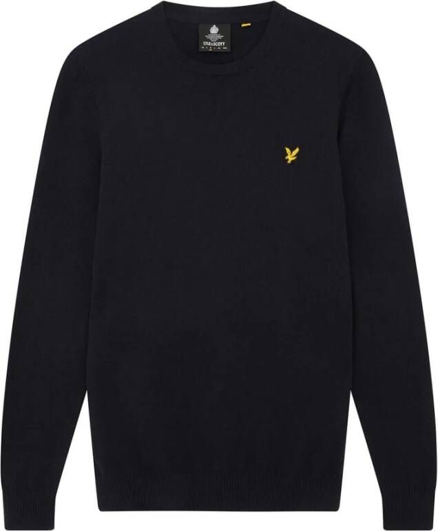 Lyle & Scott Donkerblauwe Cotton Merino Crew Jumper Blauw Heren