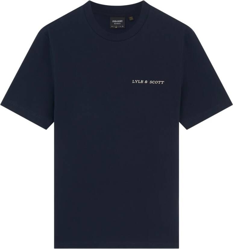 Lyle & Scott Donkerblauw T-shirt met eigentijdse twist Blue Heren