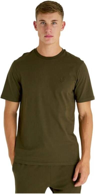 Lyle & Scott Groene Tonal Eagle Katoenen T-Shirt Green Heren