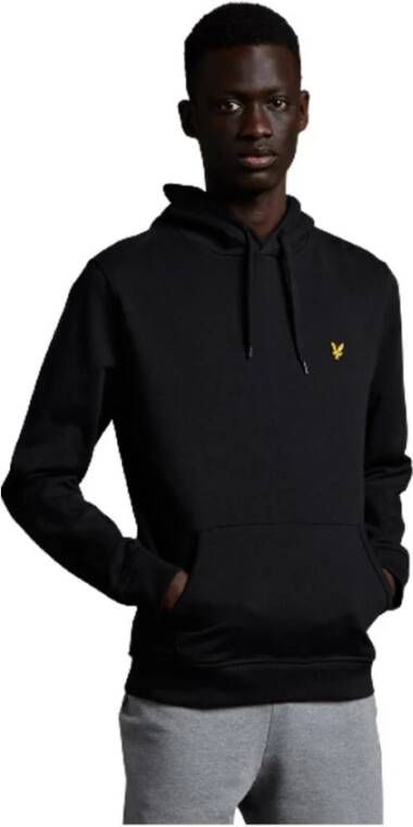 Lyle & Scott Katoenen Pullover Hoodie met Kangaroo Zak Zwart Heren - Foto 9