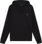 Lyle & Scott Katoenen Pullover Hoodie met Kangaroo Zak Zwart Heren - Thumbnail 4