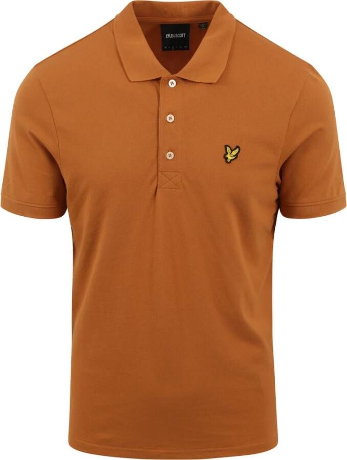 Lyle & Scott Lyle Scott Plain Polo Shirt Saltburn Oranje Heren - Foto 3