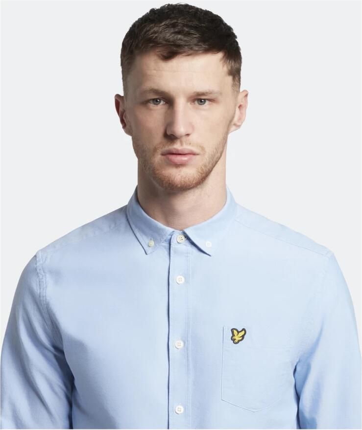 LYLE & SCOTT Heren Overhemden Regular Fit Light Weight Oxford Shirt Lichtblauw - Foto 3