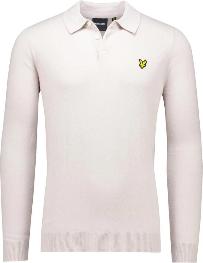 Lyle & Scott Polo Shirt Lange Mouw Lyle & Scott Katoenen Merino Gebreid Poloshirt Met Lange Mouwen