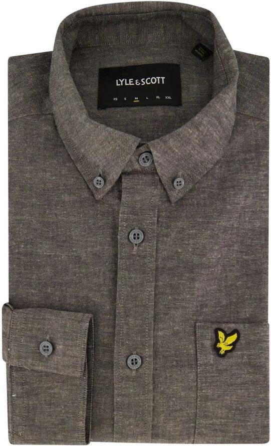 Lyle & Scott Overhemd Lange Mouw Lyle & Scott Chemise boutonnée en coton et lin