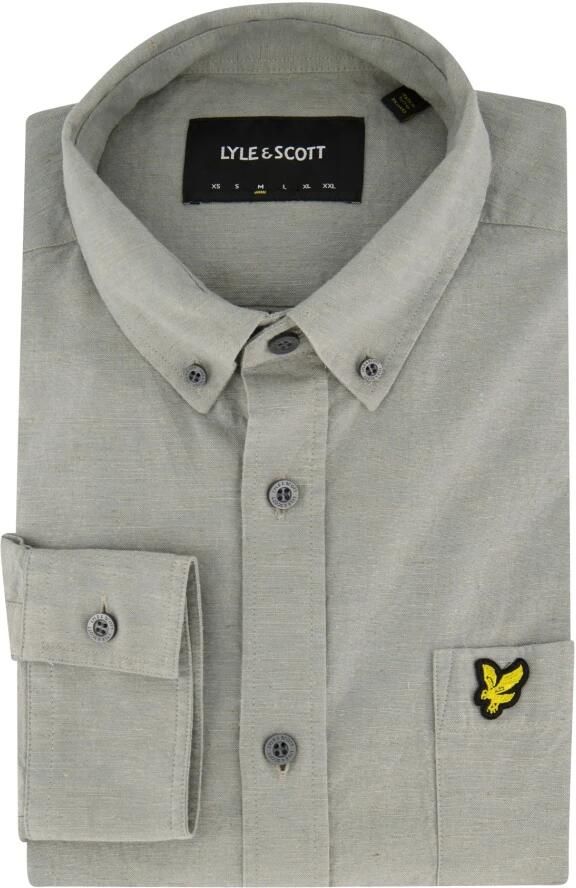 Lyle & Scott Overhemd Lange Mouw Lyle & Scott Chemise manches longues boutonnée en lin et coton - Foto 4
