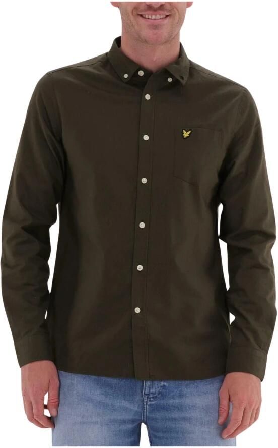 LYLE & SCOTT Heren Overhemden Regular Fit Light Weight Oxford Shirt Olijf - Foto 7