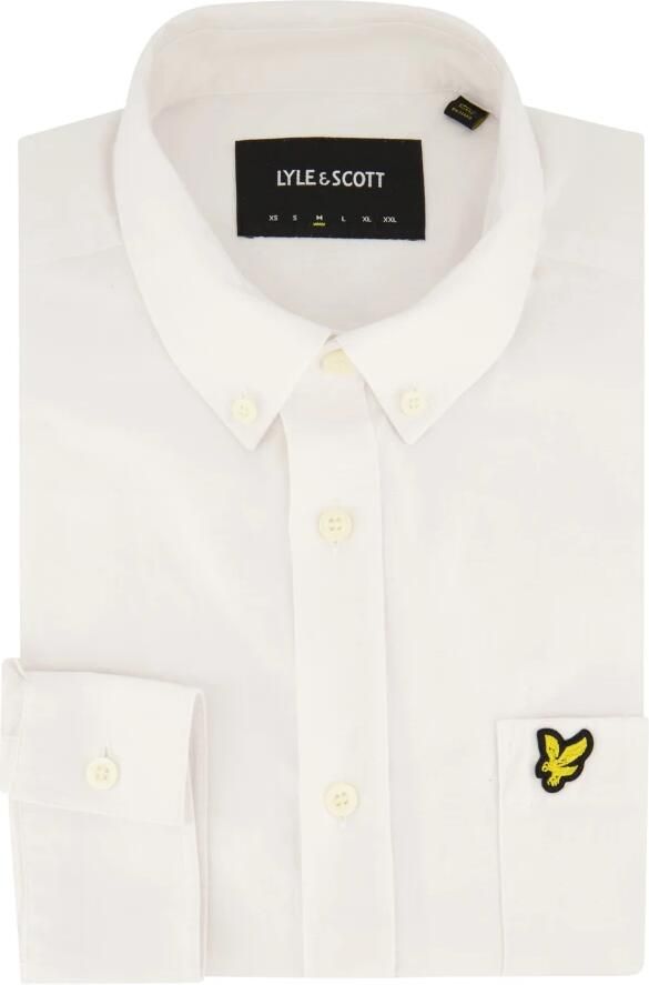 Lyle & Scott Casual Katoen Linnen Button Down Overhemd White Heren - Foto 6