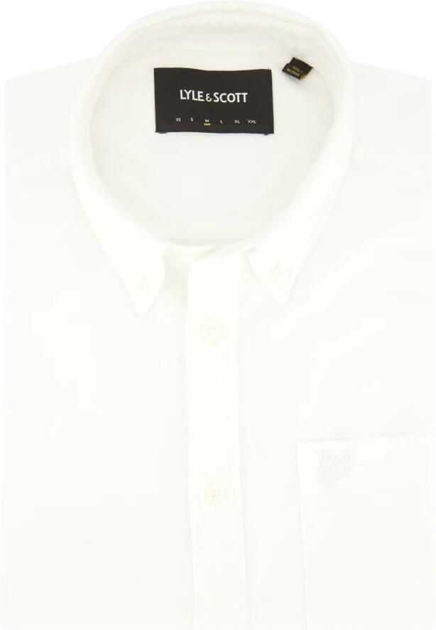 Lyle & Scott Overhemd Lange Mouw Lyle & Scott Tonal Eagle Plain Oxford Shirt