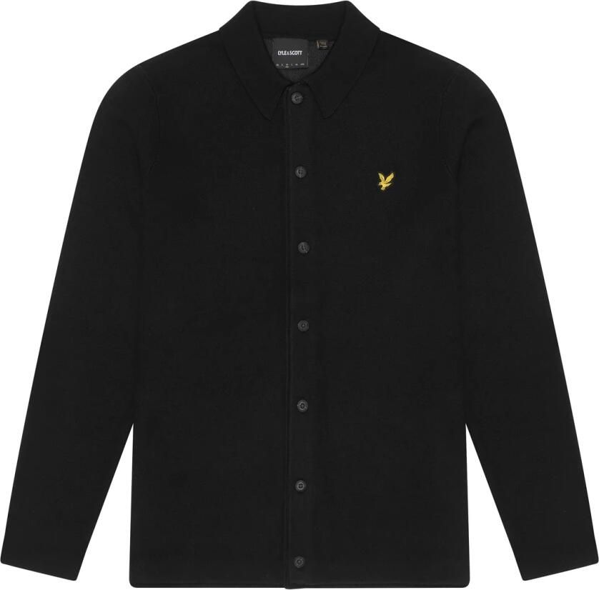 Lyle & Scott Gebreid dubbelgebreid overhemd Black Heren