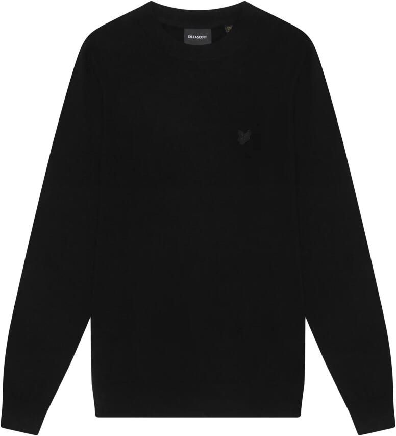 Lyle & Scott Trui Lyle & Scott KN2124V TONAL LAMBSWOOL CREW-Z865 JET BLACK