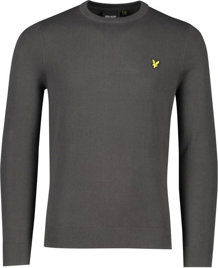 LYLE & SCOTT Heren Polo's & T-shirts Cotton Crew Neck Jumper Donkergrijs