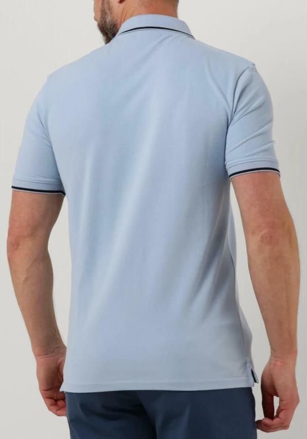 Lyle & Scott slim fit polo Tipped met contrastbies light blue dark navy - Foto 4
