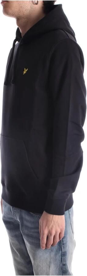 Lyle & Scott Katoenen Pullover Hoodie met Kangaroo Zak Zwart Heren - Foto 14