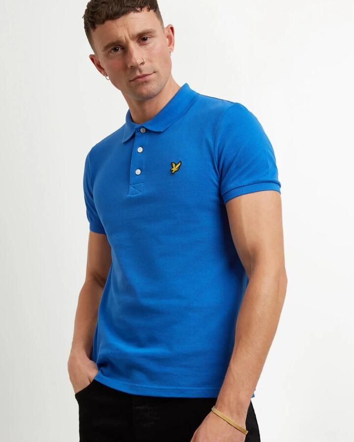 Lyle & Scott Klassieke effen poloshirt in Bright Cobalt-M Blue Heren - Foto 3