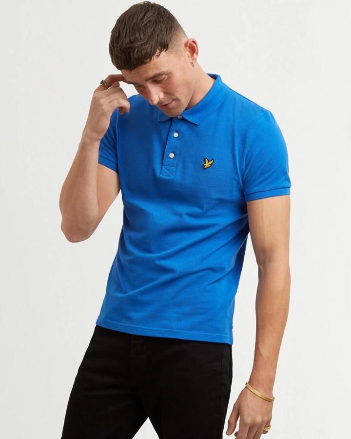 Lyle & Scott Klassieke effen poloshirt in Bright Cobalt-M Blue Heren - Foto 4